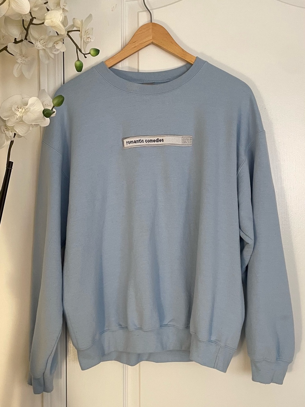 Oversized Embroidered Baby Blue Crewneck - Picture 4 of 6